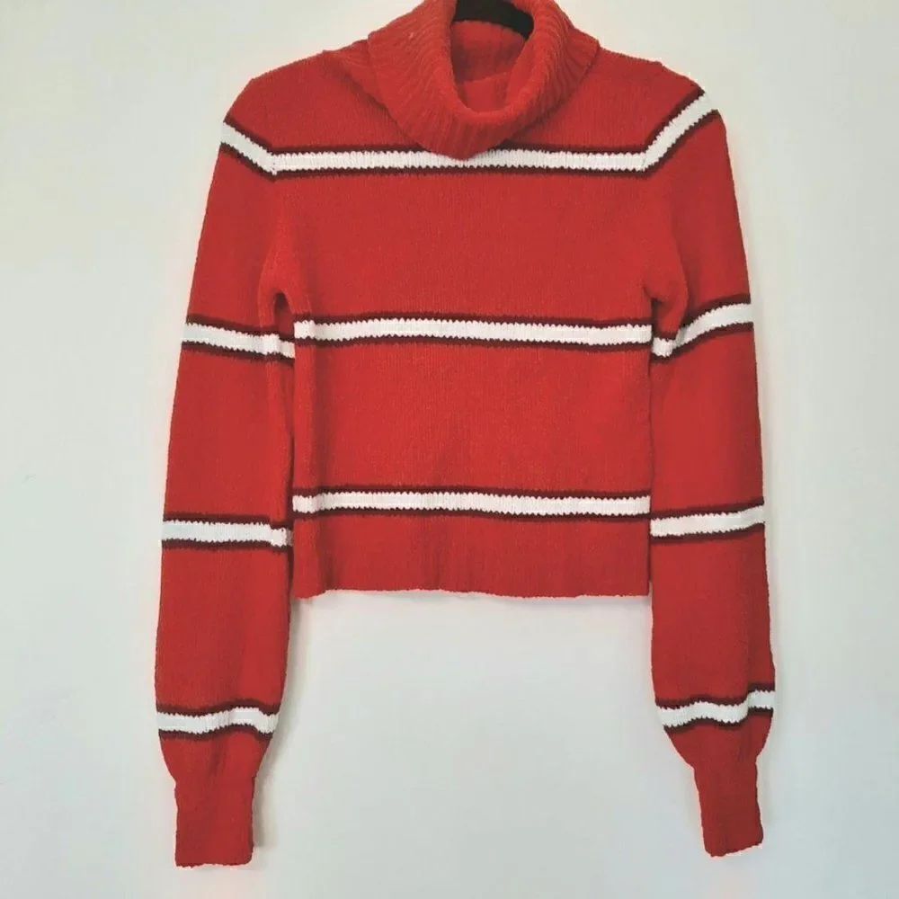Women's Striped Turtleneck Pullover Sweater - Wild Fable - XS - Picture 1 of 7